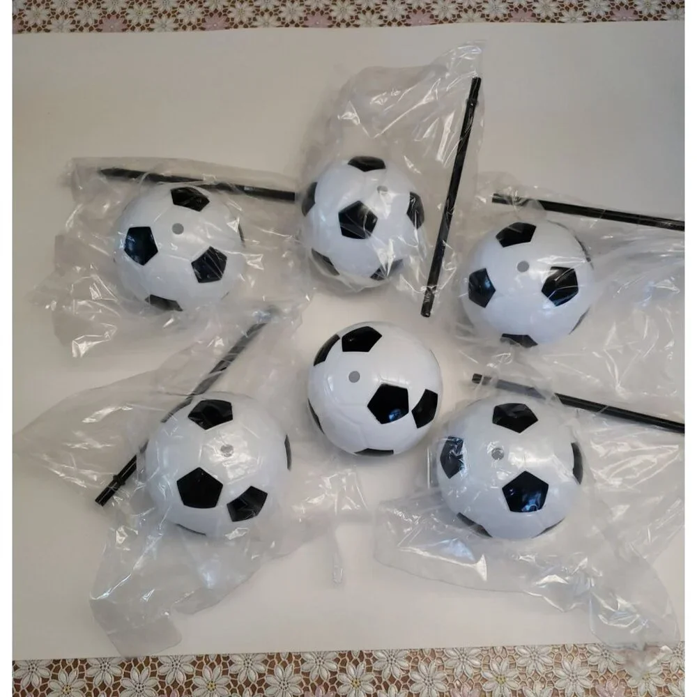 6-Pack Soccer Ball Cups with Straws & Lids – 15oz Tumblers – Party Favors